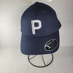 Puma Navy Blue Adjustable Baseball Cap With Embroidered "P" Logo